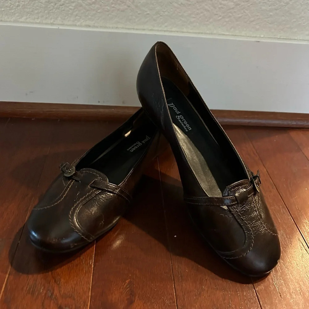 Paul Green brown leather flat UK 6 US 8 excellent condition 1/2” heel - Picture 9 of 11